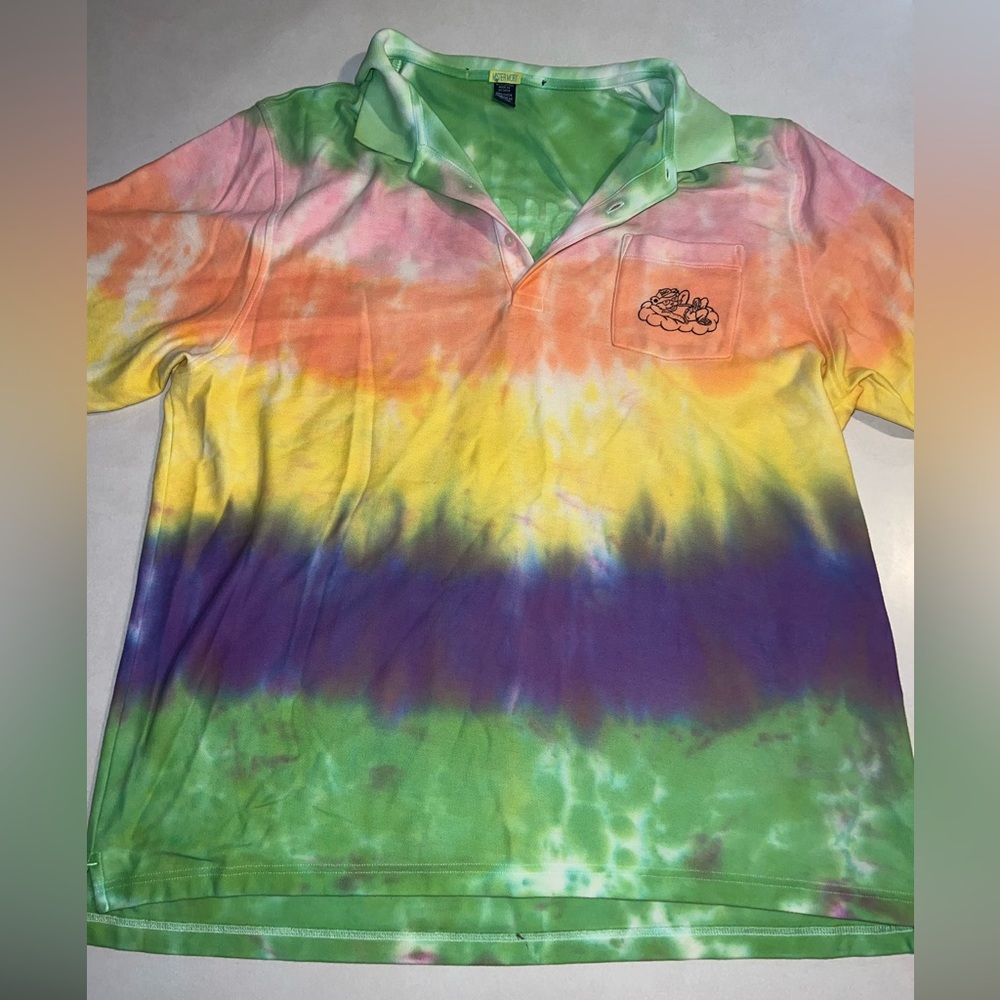 Mister Mort Grateful Dead Deadhead Tie Dyed Polo Mens 2XL